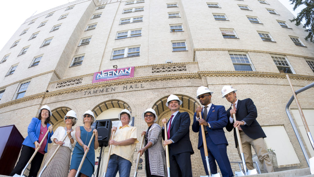 Groundbreaking at Tammen Hall on the campus of Saint Joseph Hospital, June 26, 2018. (Kevin J. Beaty/Denverite)