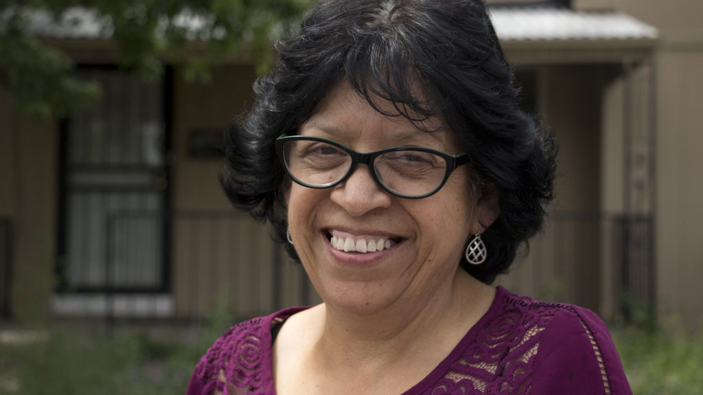 Maria De Luna Jimenez. The GES Coalition Organizing for Health and Housing Justice acquired property in Elyria Swansea to help shield residents from displacement, July 26, 2018. (Kevin J. Beaty/Denverite)