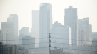 Denver's air quality is visibly not great on Aug. 20, 2018. (Kevin J. Beaty/Denverite)