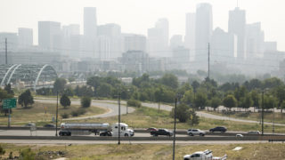 Denver's air quality is visibly not great on Aug. 20, 2018. (Kevin J. Beaty/Denverite)
