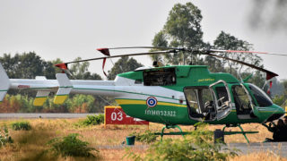 A Bell 407 GXP helicopter operated by Thailand's Bureau of Royal Rainmaking & Agricultural Aviation at Khon Kaen. (Alec Wilson/Flickr/CC BY-SA 2.0)