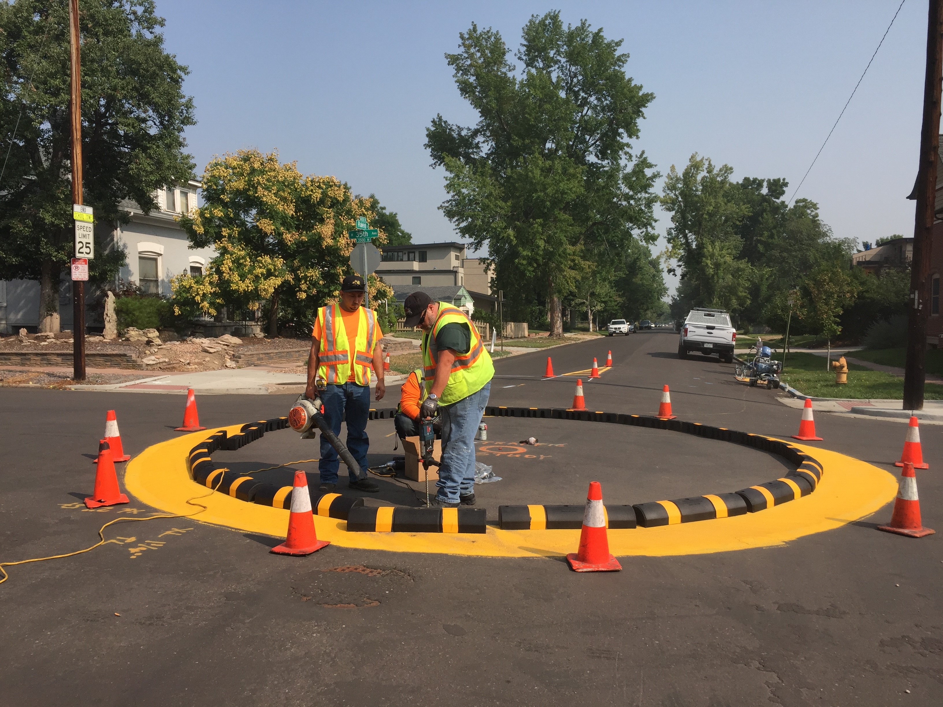 Quick Build Traffic Protection Denver's first-ever neighborhood traffic circles are coming to West ...