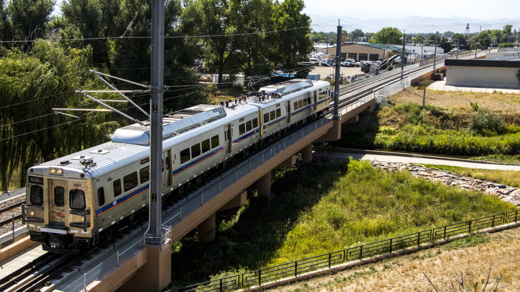 RTD tests trains on the soon-to-open G Line in Arvada, Sept. 4, 2018. (Kevin J. Beaty/Denverite)