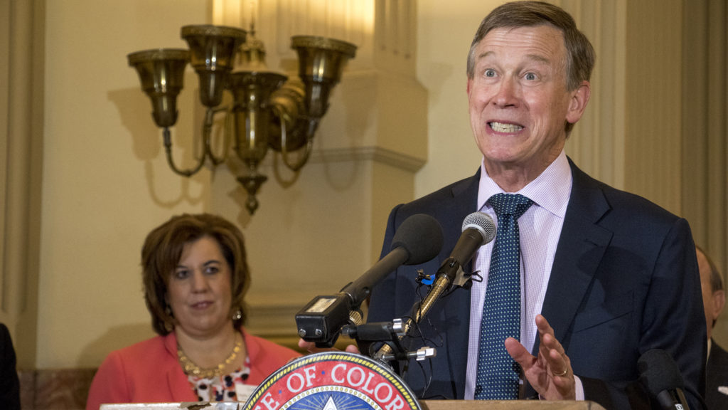 Governor John Hickenlooper announces the start of Lifelong Colorado, Sept. 18, 2018. (Kevin J. Beaty/Denverite)