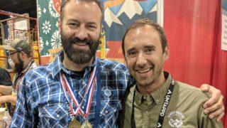 Jason Buehler and Patrick Crawford of Denver Beer Co. (Eric Gorksi/For Denverite)