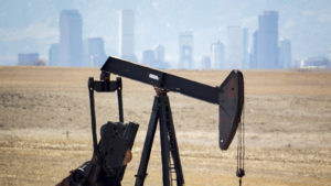 An oil rig in Commerce City, March 9, 2018. (Kevin J. Beaty/Denverite)