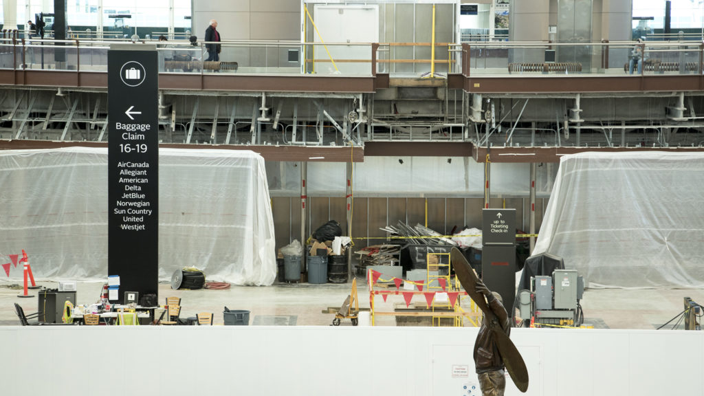 Construction work at Denver International Airport, Oct. 23, 2018. (Kevin J. Beaty/Denverite)