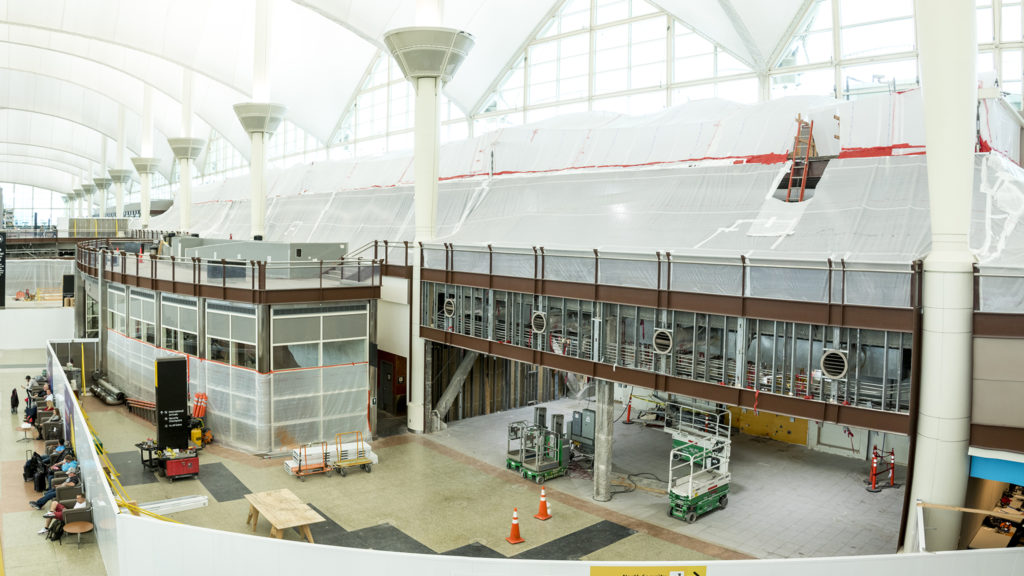 Construction work at Denver International Airport, Oct. 23, 2018. (Kevin J. Beaty/Denverite)