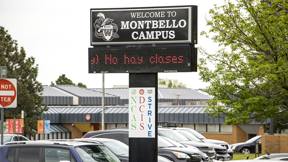 The Montbello Campus, home to three high schools in northeast Denver, May 7, 2018. (Kevin J. Beaty/Denverite)