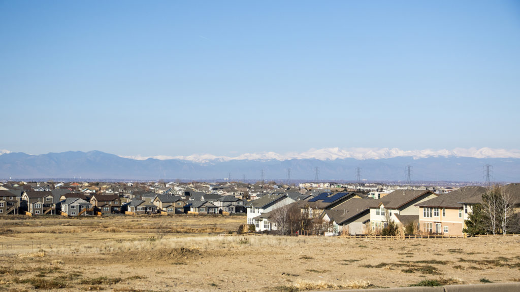 Many, many new homes in Commerce City, Nov. 9, 2018. (Kevin J. Beaty/Denverite)