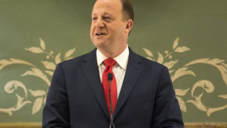 Governor Jared Polis gives his first State of the State address, Jan. 10, 2019. (Kevin J. Beaty/Denverite)