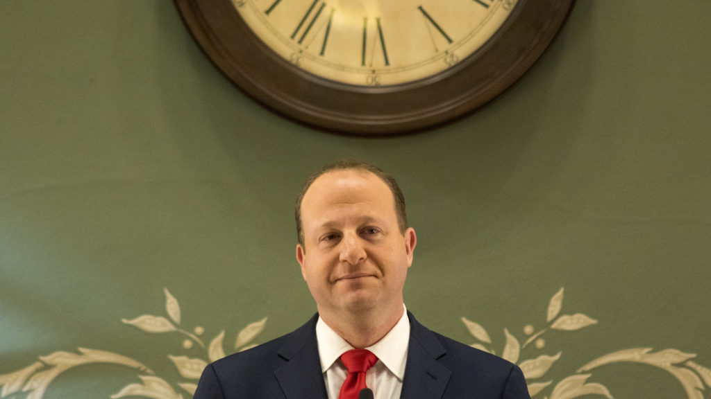 Governor Jared Polis gives his first State of the State address, Jan. 10, 2019. (Kevin J. Beaty/Denverite)