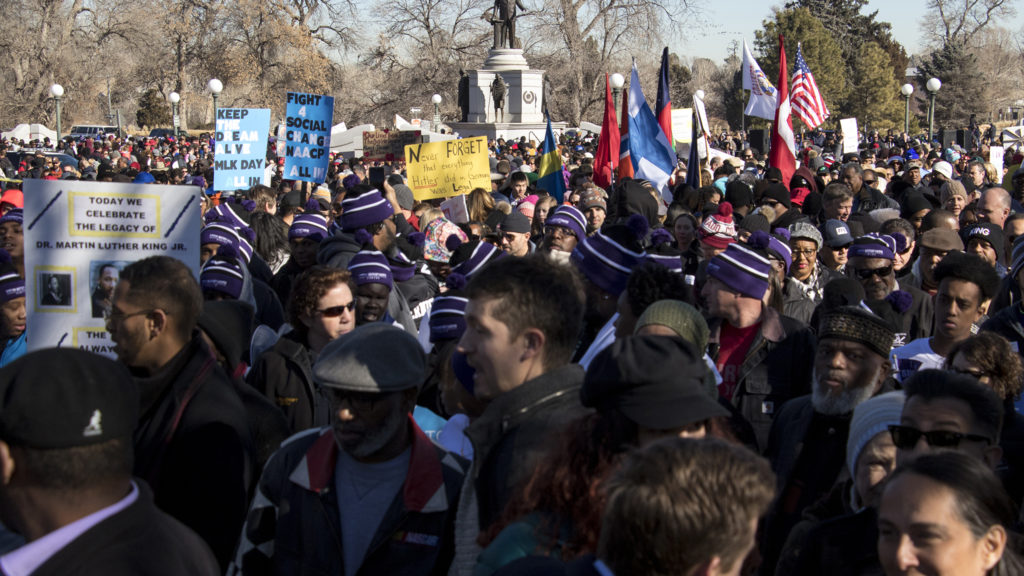 The 2019 Martin Luther King Jr. Day Marade, Jan. 21, 2019. (Kevin J. Beaty/Denverite)