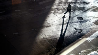 A pedestrian downtown, Jan. 30, 2019. (Kevin J. Beaty/Denverite)