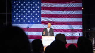 Former Governor John Hickenlooper addresses supporters for his run at the presidency during a rally at Civic Center Park, March 7, 2019. (Kevin J. Beaty/Denverite)