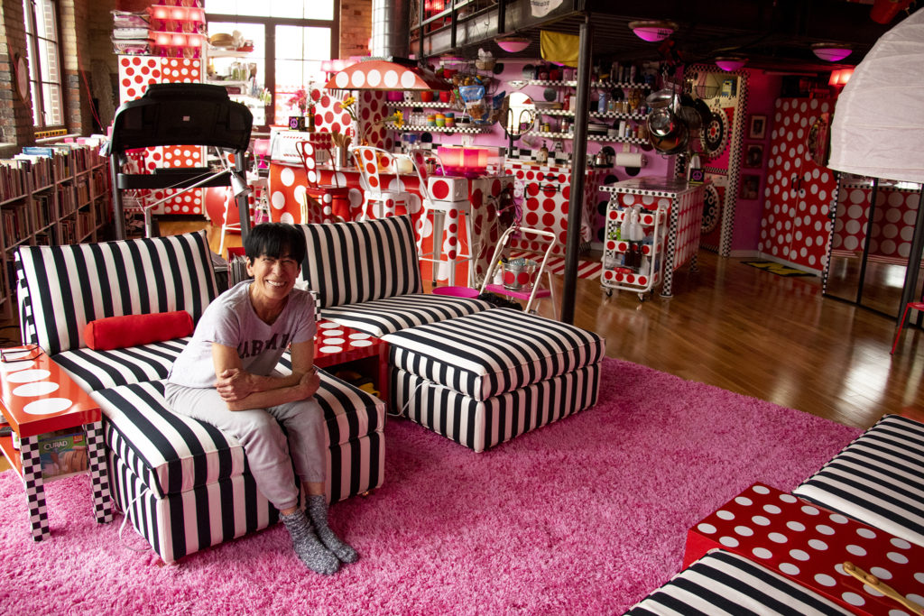 Heyd Red Dexter poses for a portrait inside her magical pink loft in City Park West, April 5, 2019. (Kevin J. Beaty/Denverite)