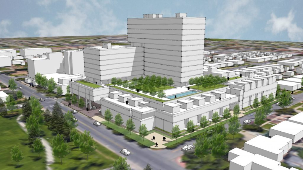 A rough outline of what the development at 17th and Newton could look like. (Courtesy Zocalo Community Development)