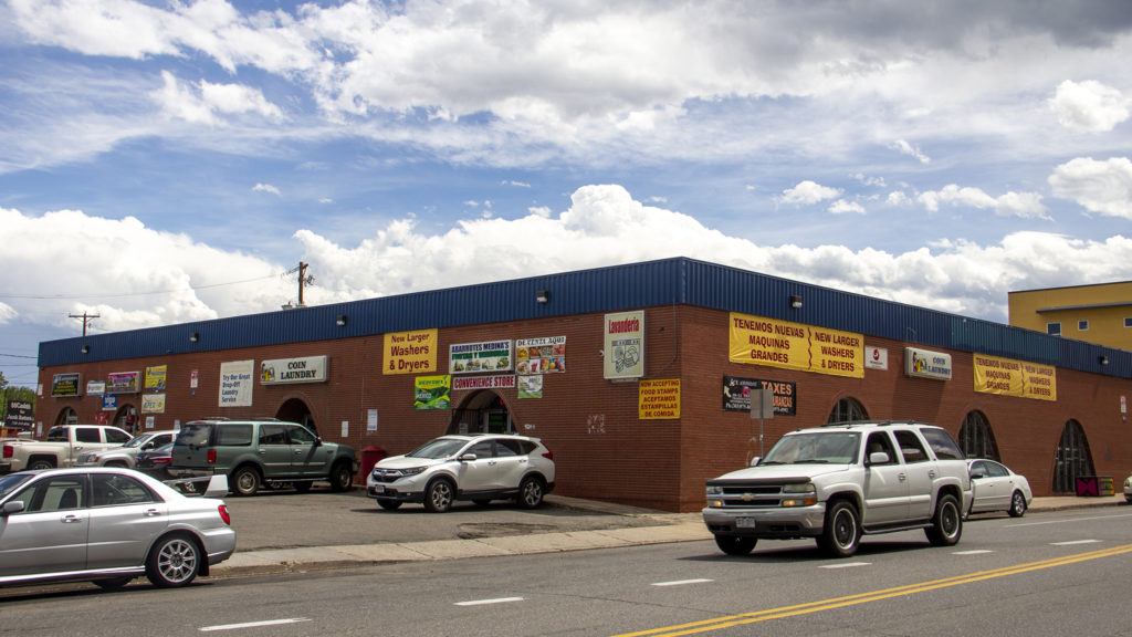 A convenience store sits at the parcel at 4320 Morrison Rd. on Thursday, June 13, in Denver's Westwood neighborhood. (Esteban L. Hernandez/Denverite)