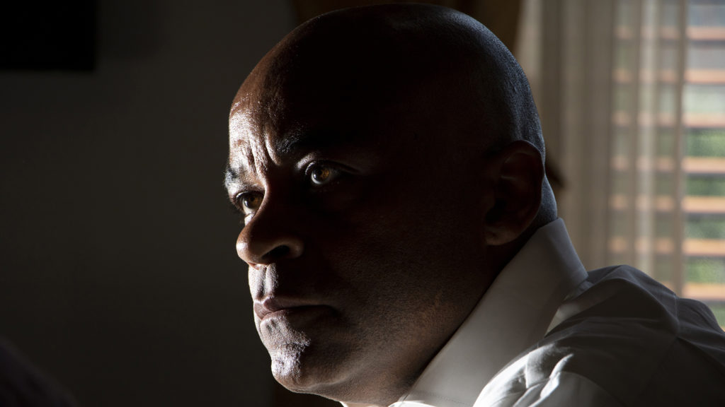 Mayor Michael Hancock speaks to a reporter in his office, June 20, 2019. (Kevin J. Beaty/Denverite)