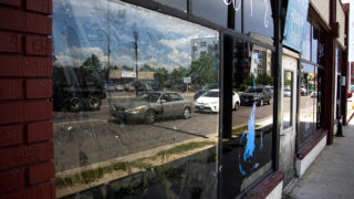 An empty business at East Colfax Avenue and Quebec Street, Aug. 22, 2019. (Kevin J. Beaty/Denverite)