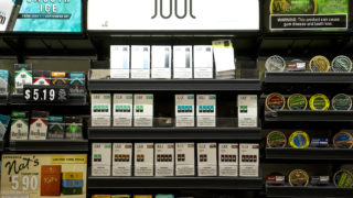 Vape products for sale at a City Park West convenience store. Sept. 30, 2019. (Kevin J. Beaty/Denverite)