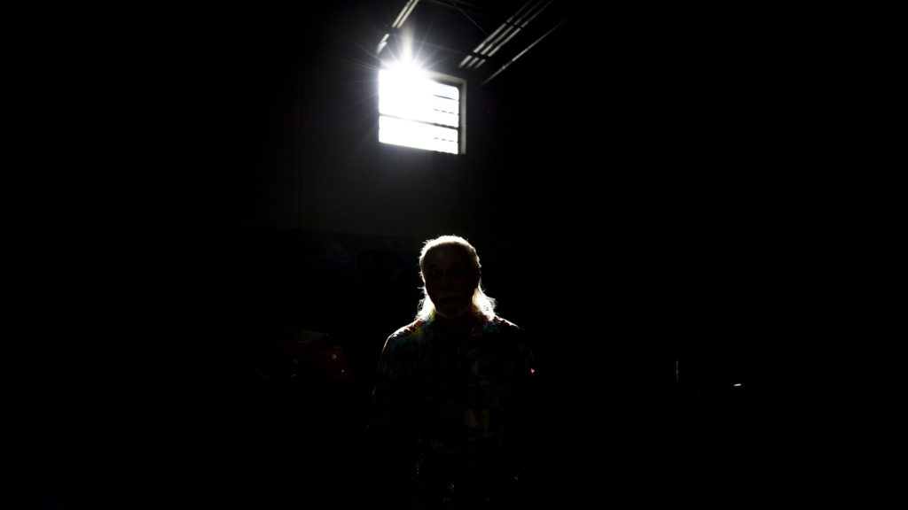 "Accidental developer" Bernard Hurley speaks to a reporter inside his warehouse on Chestnut Place, a few blocks off Brighton Boulevard. Sept. 24, 2019. (Kevin J. Beaty/Denverite)