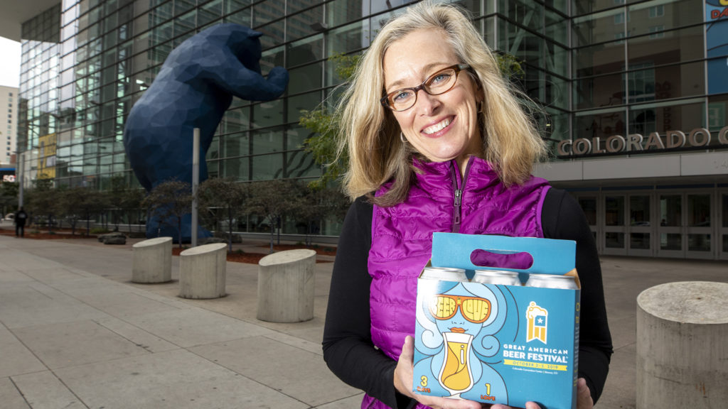 Ann Obenchain, the marketing director for the Brewers Association, poses for a portrait outside of the Great American Beer Festival grounds at the Colorado Convention Center, Oct. 2, 2019. (Kevin J. Beaty/Denverite)