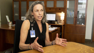 Laura Aldrete, the head of Denver's Department of Community Planning and Development, speaks to a reporter in her office. Oct. 15, 2019.