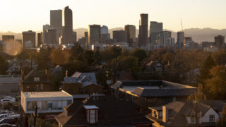 Sunset over Denver. Oct. 16, 2019. (Kevin J. Beaty/Denverite)
