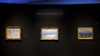 Paintings of London on display in the Denver Art Museum's "Claude Monet: The Truth of Nature" exhibit Oct. 17, 2019. (Kevin J. Beaty/Denverite)