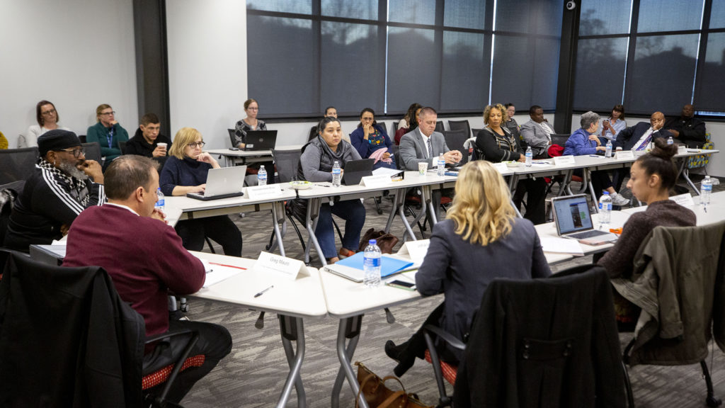 Denver's Community Corrections Advisory Committee meets at the Carla Madison Recreation Center on Colfax Avenue, Oct. 24, 2019. (Kevin J. Beaty/Denverite)