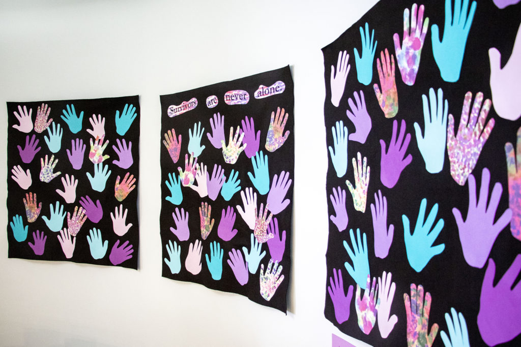 "Survivors are never alone." The Rose Andom Center, Oct. 31, 2019. (Kevin J. Beaty/Denverite)