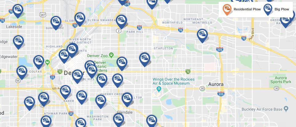 Denver's plow tracker was activated for a storm on Sun., Oct. 27, 2019.