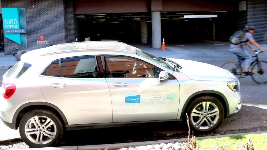A Car2go Mercedes-Benz in Golden Triangle, Oct. 14, 2019. (David Sachs/Denverite)
