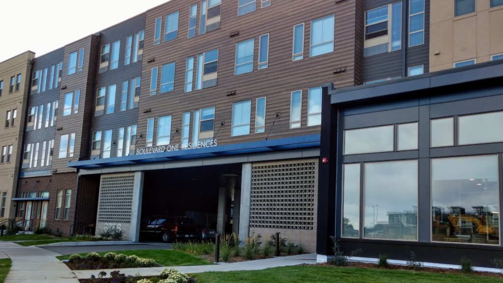 The Boulevard One Residences at 6756 E. Archer Dr. in Lowry on . Oct. 8, 2019. (Donna Bryson/Denverite)