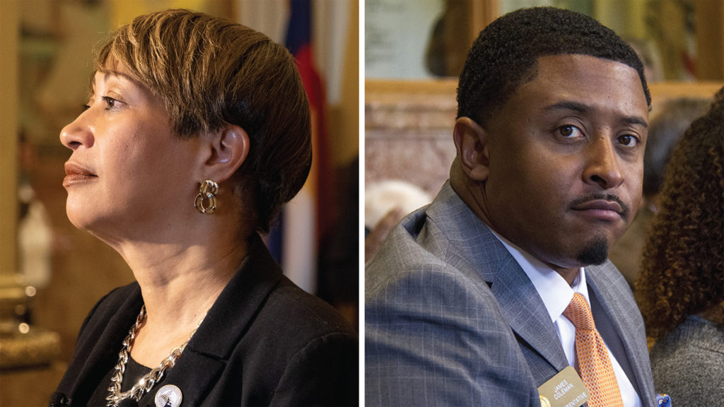 Sen. Angela Williams (left) and Rep. James Coleman. (Kevin J. Beaty/Denverite)