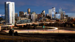 Sunset over the city. Dec. 12, 2019. (Kevin J. Beaty/Denverite)