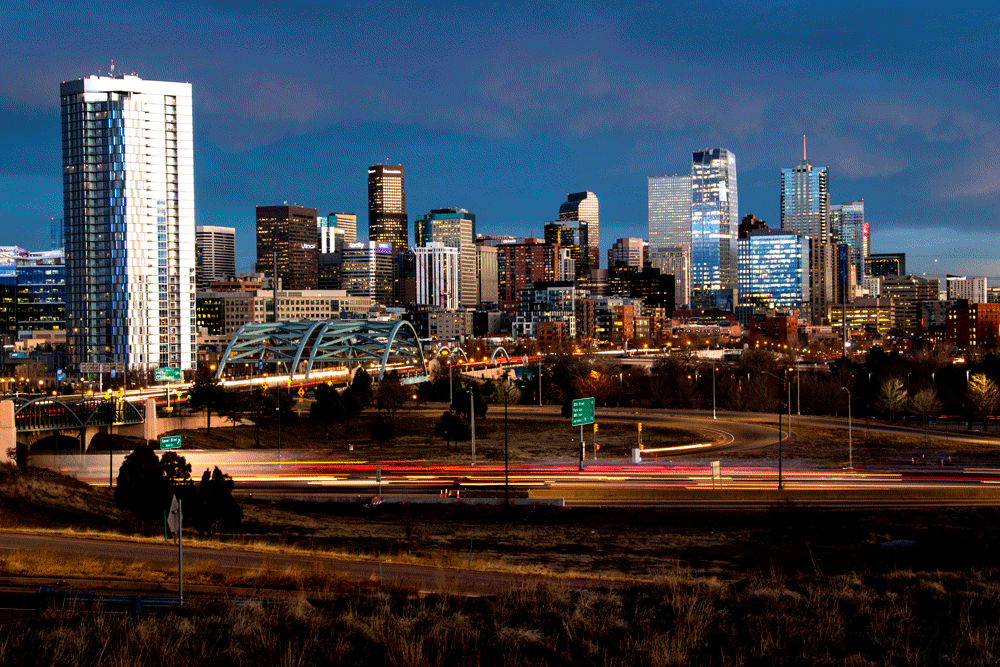 Sunset over the city. Dec. 12, 2019. (Kevin J. Beaty/Denverite)