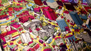 A 70s-era map of Denver in Wesley Brown's map collection. Dec. 16, 2019. (Kevin J. Beaty/Denverite)