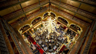 Prize steers Olaf and Zion make their grand appearance at the Brown Palace Hotel, Jan. 24, 2020. (Kevin J. Beaty/Denverite)