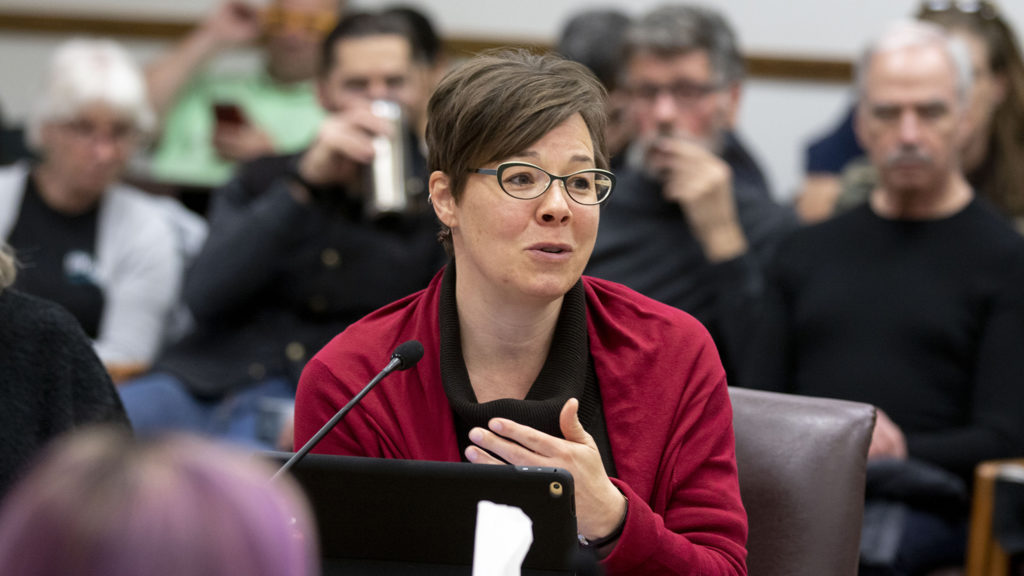 Denver City Councilwoman Robin Kniech speaks during an all-day "retreat" to discuss housing and homelessness. Jan. 31, 2020. (Kevin J. Beaty/Denverite)