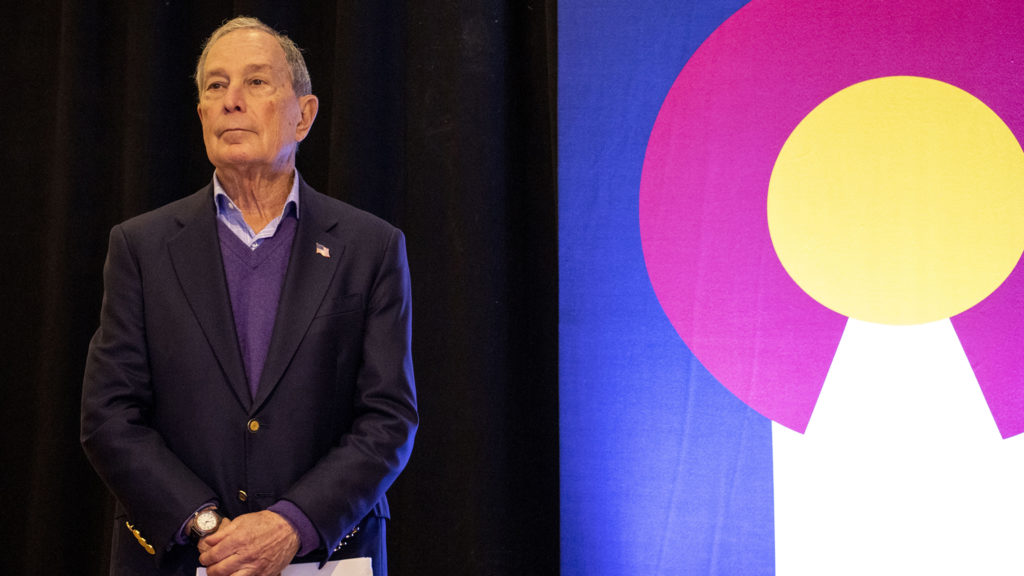 Mike Bloomberg speaks at the opening of his new campaign office in downtown Denver, Feb. 1, 2020. (Kevin J. Beaty/Denverite)