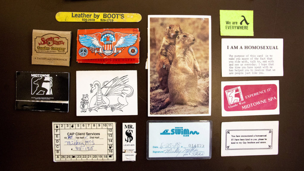A collection of items gathered by Mickey McShan from the History Colorado Center, Feb. 3, 2020. (Kevin J. Beaty/Denverite)