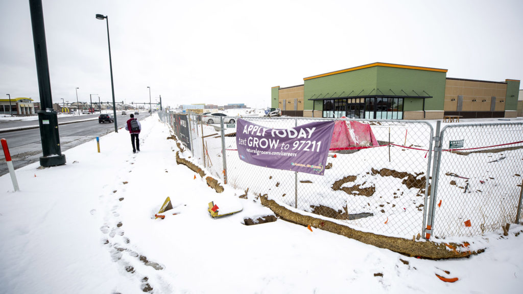 The future site of a Natural Grocers in Green Valley Ranch, which opened May 2020. (Kevin J. Beaty/Denverite)