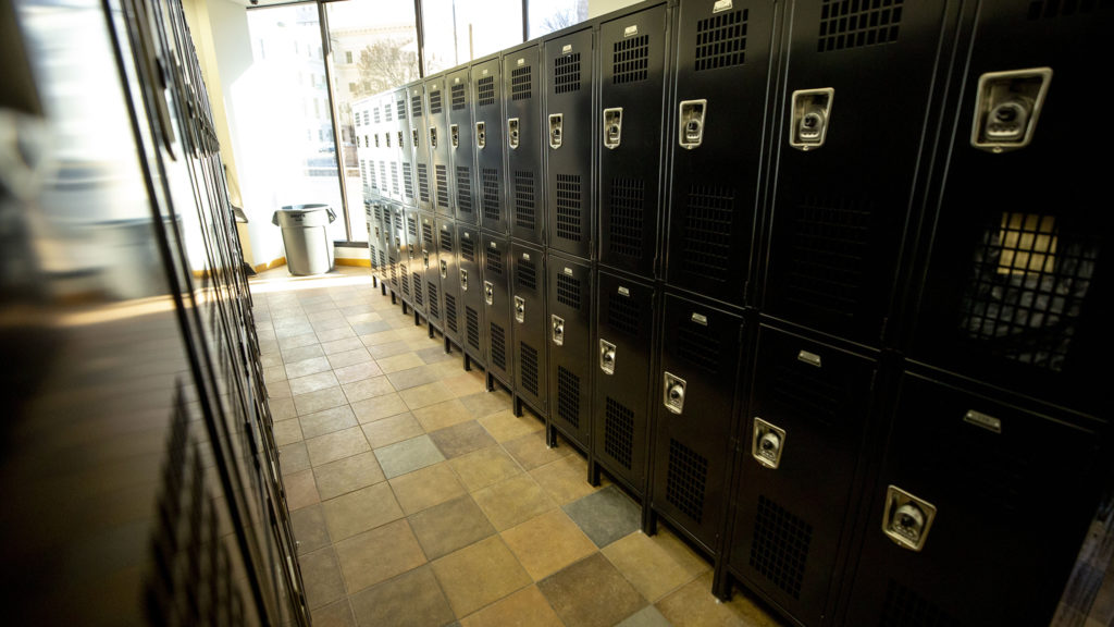 Denver's new storage locker program at 303 West Colfax Avenue, Feb. 28, 2020. (Kevin J. Beaty/Denverite)