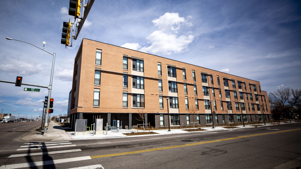 Peoria Crossing at Peoria Street and 30th Avenue. March 10, 2020. (Kevin J. Beaty/Denverite)