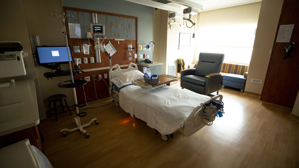 A negative pressure room inside St. Joseph Hospital, March 10, 2020. (Kevin J. Beaty/Denverite)