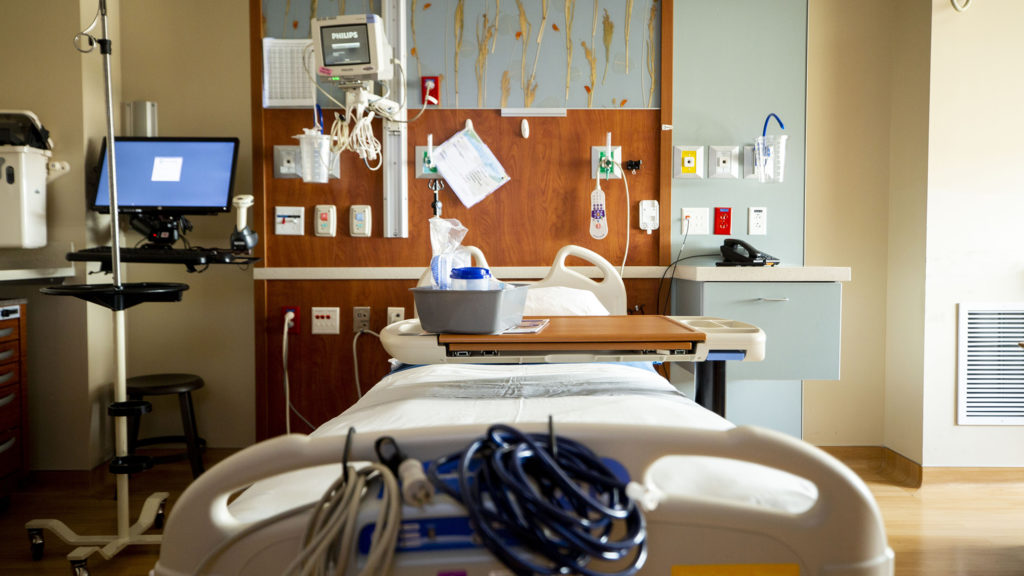 A negative pressure room inside St. Joseph Hospital, March 10, 2020. (Kevin J. Beaty/Denverite)