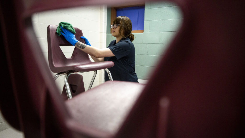 Bruce Randolph School during an extended COVID-19 spring break. March 19, 2020. (Kevin J. Beaty/Denverite)