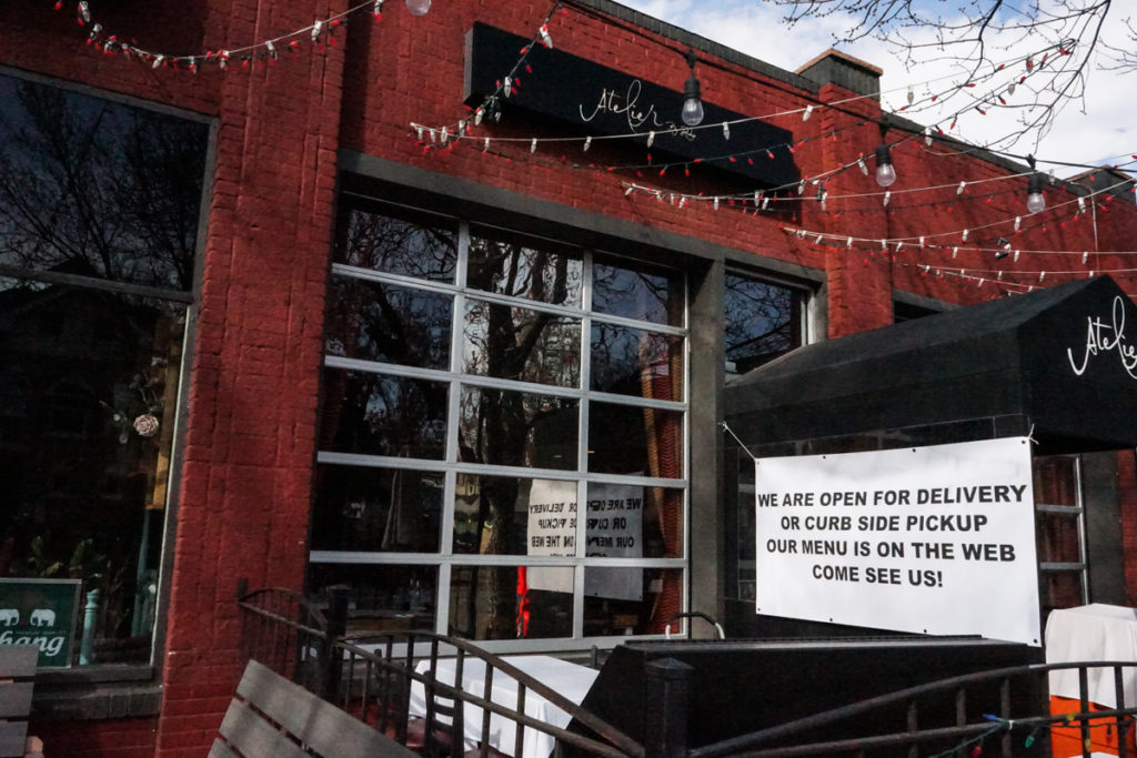 Atelier on 17th Avenue in City Park West, March 17, 2020. (Emily Ownes)